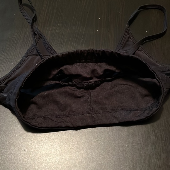 Black Glyder Thin Strap with Back Detail Sports Bra, Size Small - Picture 4 of 5